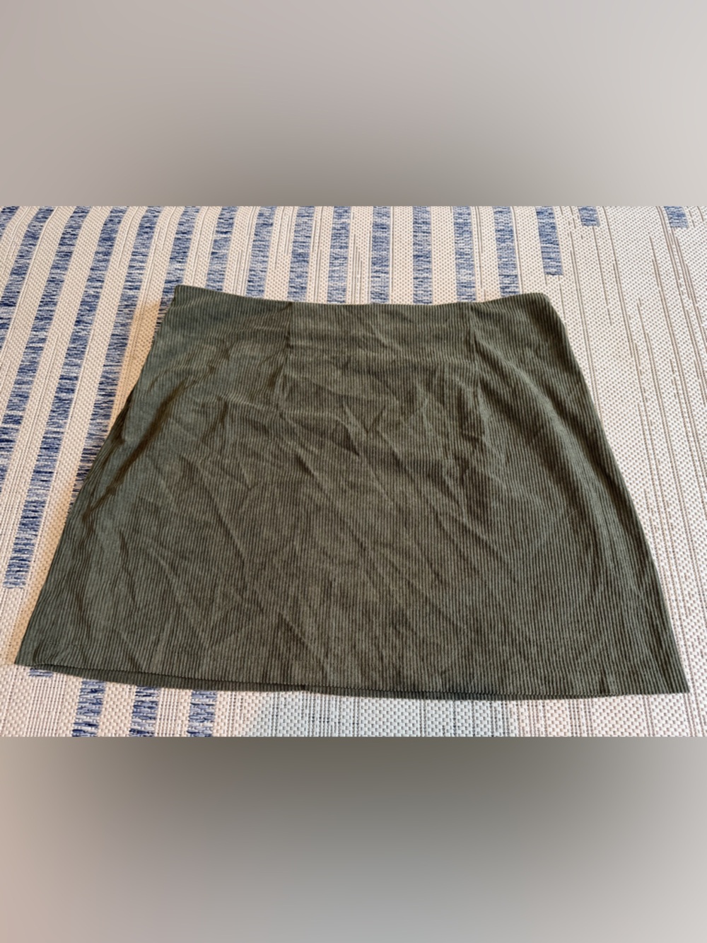 SHEIN Olive Corduroy Curvy Skirt